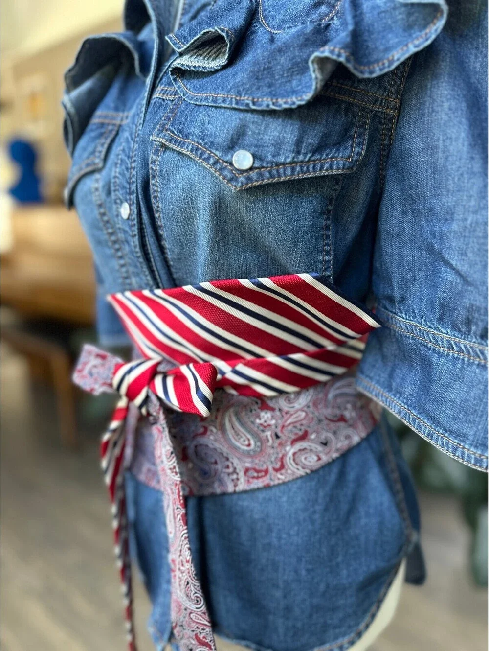 Upcycled Silk Obi Belt | Corset Wrap Style | OOAK | OS